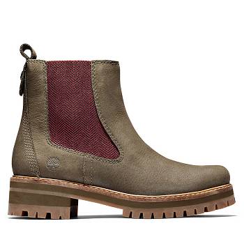 Timberland Courmayeur Valley - Olivovo Zelene Chelsea Cizmy Damske, TB0466X